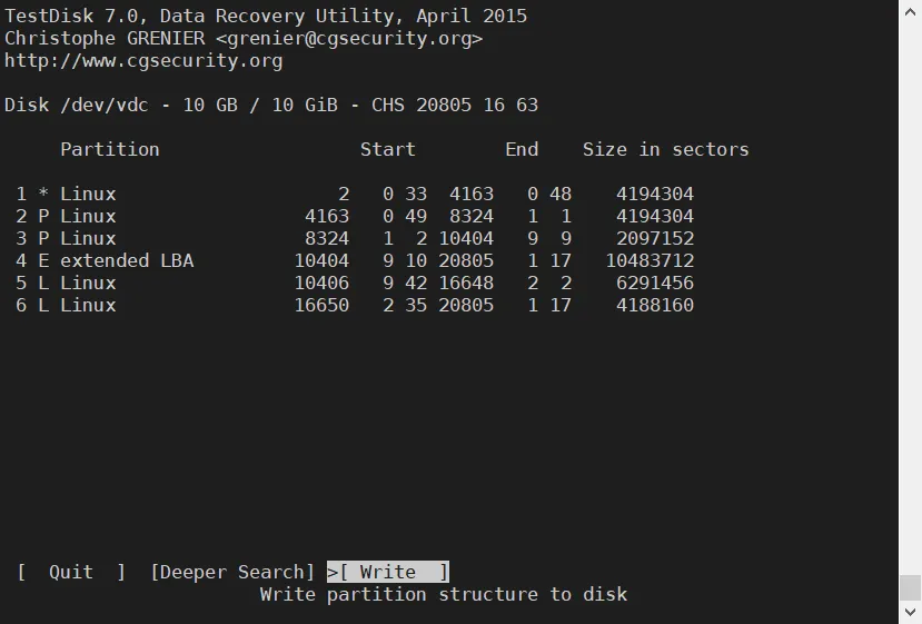 faq linux restore partition 8