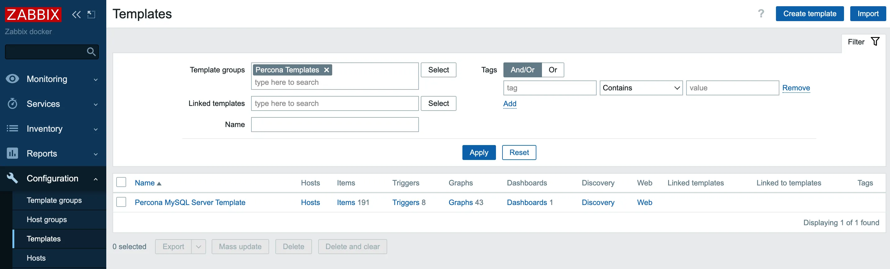 zabbix import template